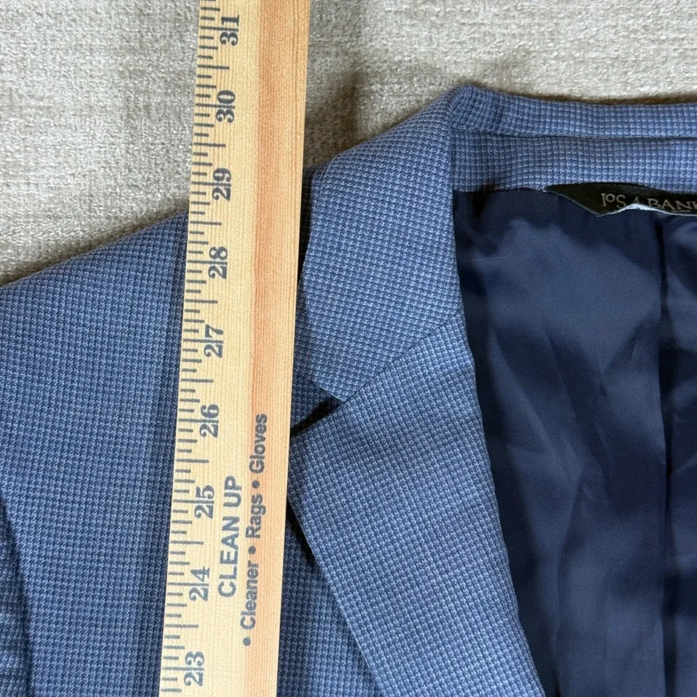 Jos. A. Bank Sport Coat Mens 40 Regular Blue Traveler Tailored Fit 100% Wool